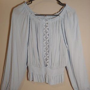 Divided H&M Long Sleeve Light Blue Crop Blouse